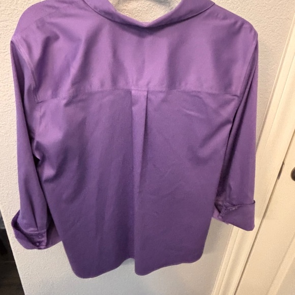 Chico's Purple Blouse with 3/4 sleeves - Picture 2 of 2